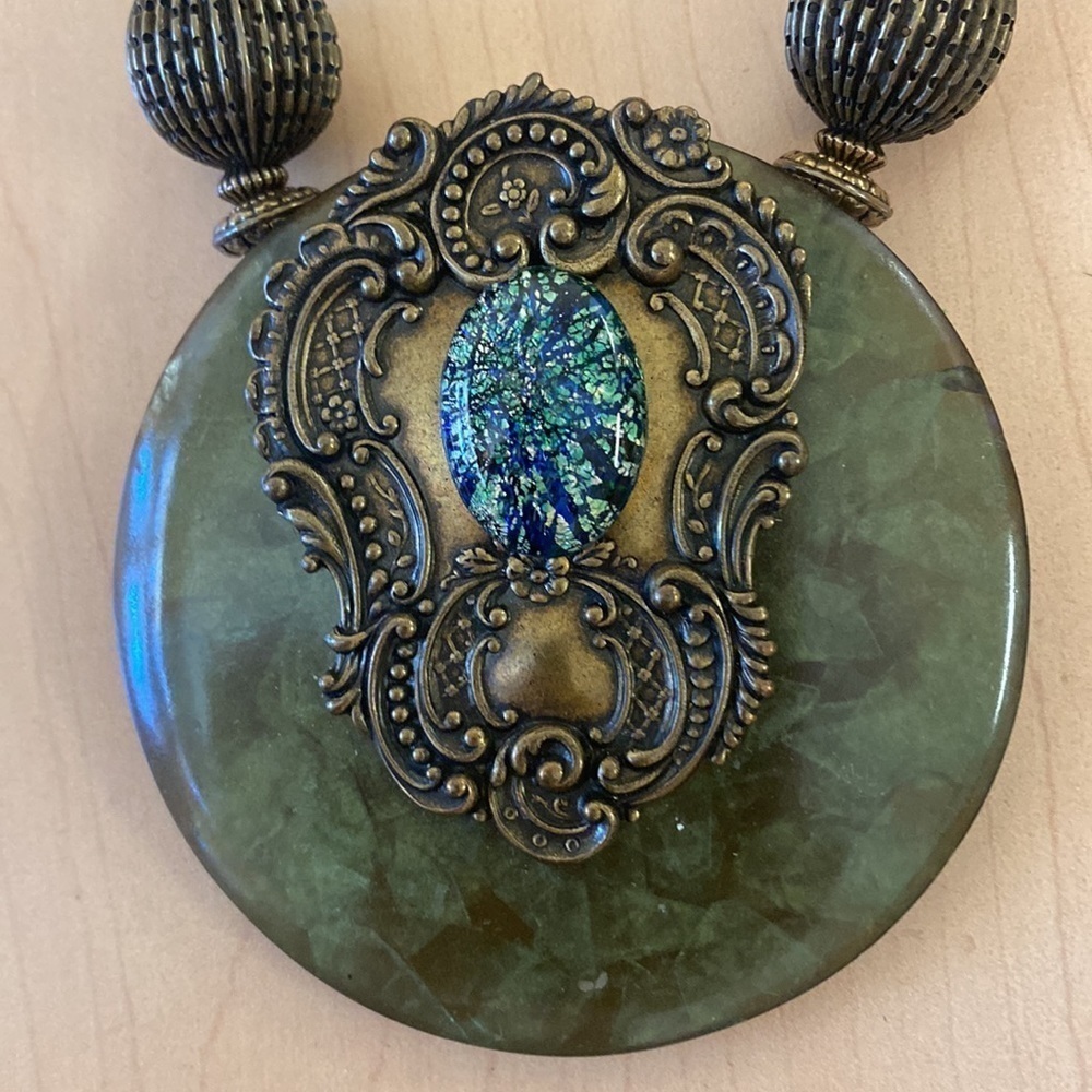 Anthony Alexander Statement Boutique Necklace Gre… - image 2